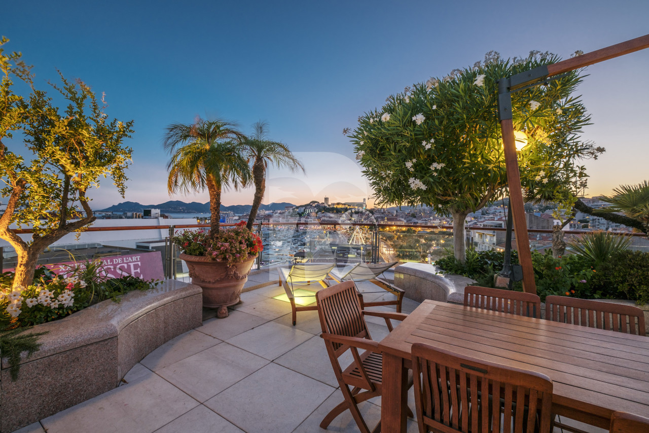 apartment in Cannes : Rent the most prestigious Penthouse in Cannes, on the Croisette with views down the beach, Croisette and the sea/port of Cannes - Photo 0