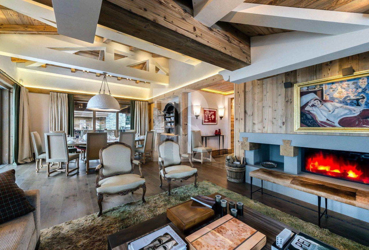 villa in Courchevel : Rent this 6 bedroom chalet with a panoramic view of the peaks of Bellecôte glacier - Photo 4